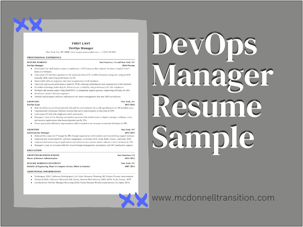 Best Devops Manager Resume Sample