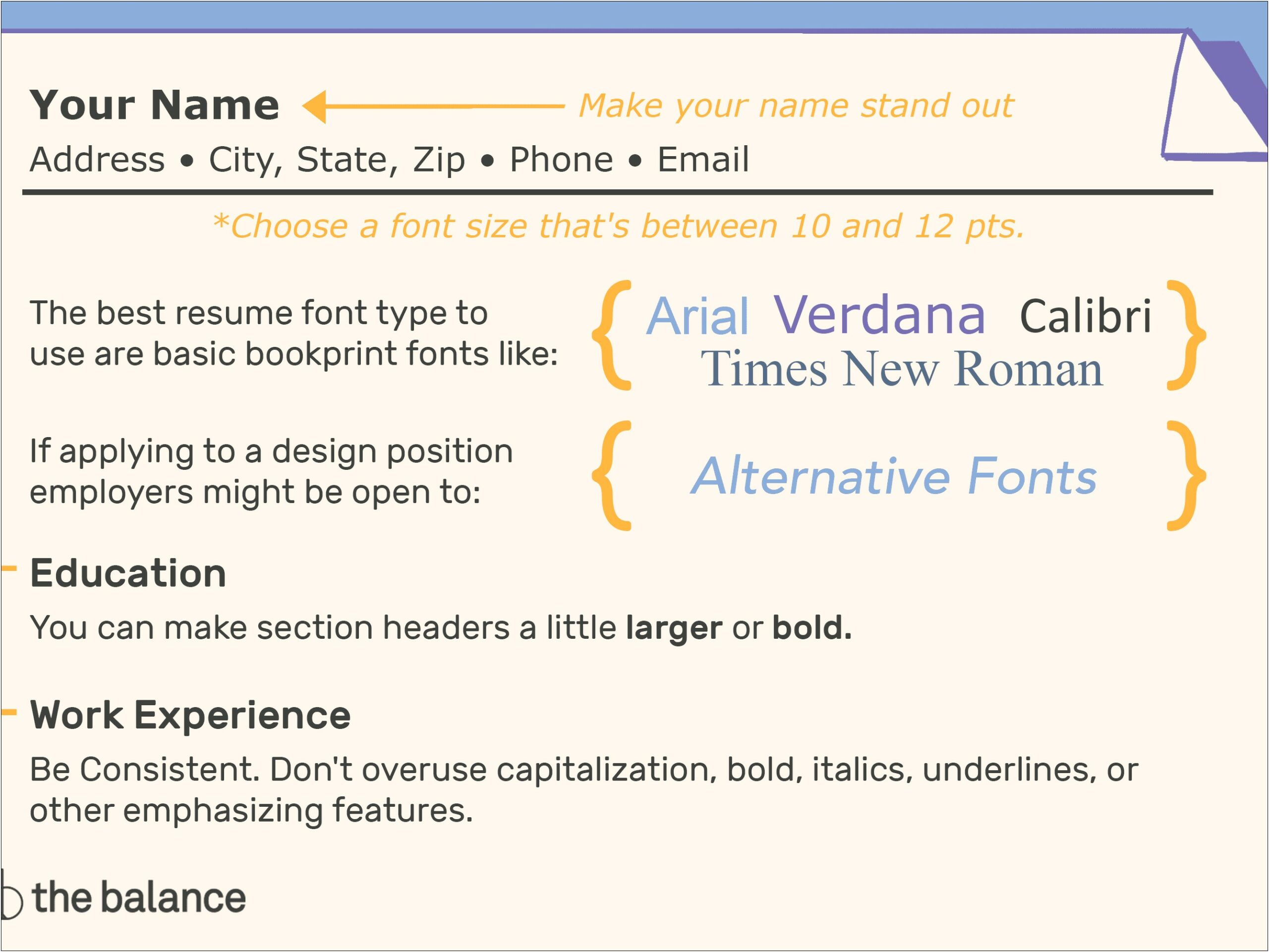 Best Easy To Read Resume Font
