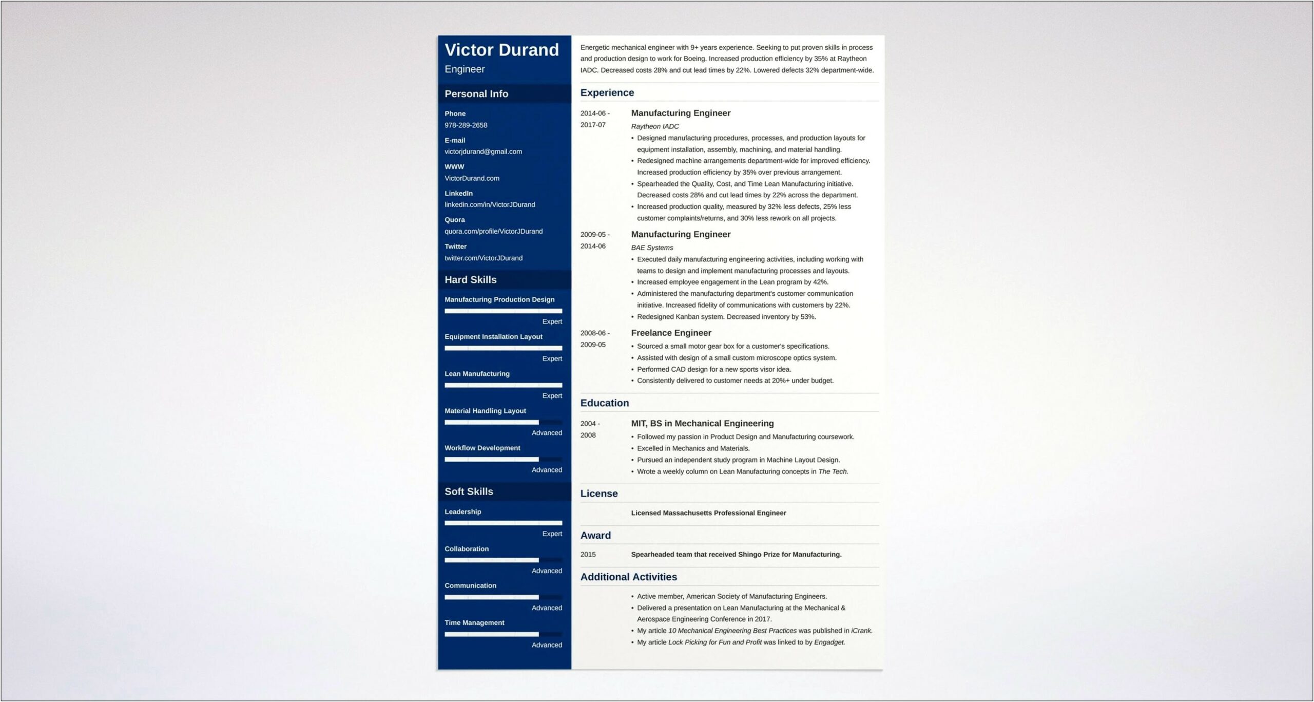Best Engineering Resume Format Download