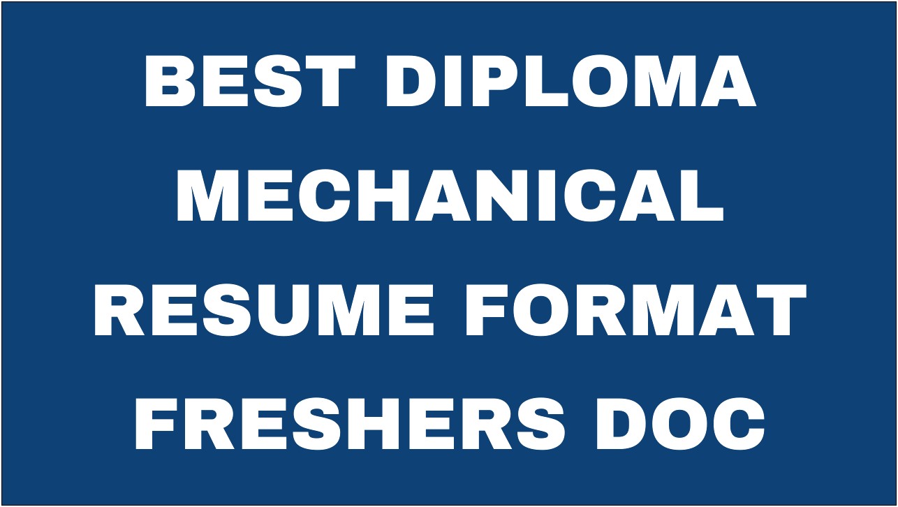 Best Engineering Resume Format Pdf