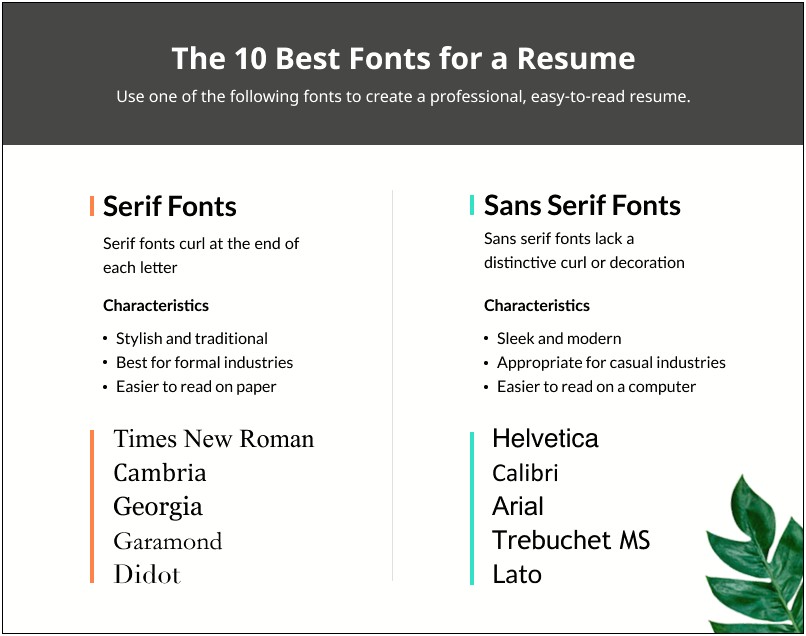 Best Font Sizes For Resume