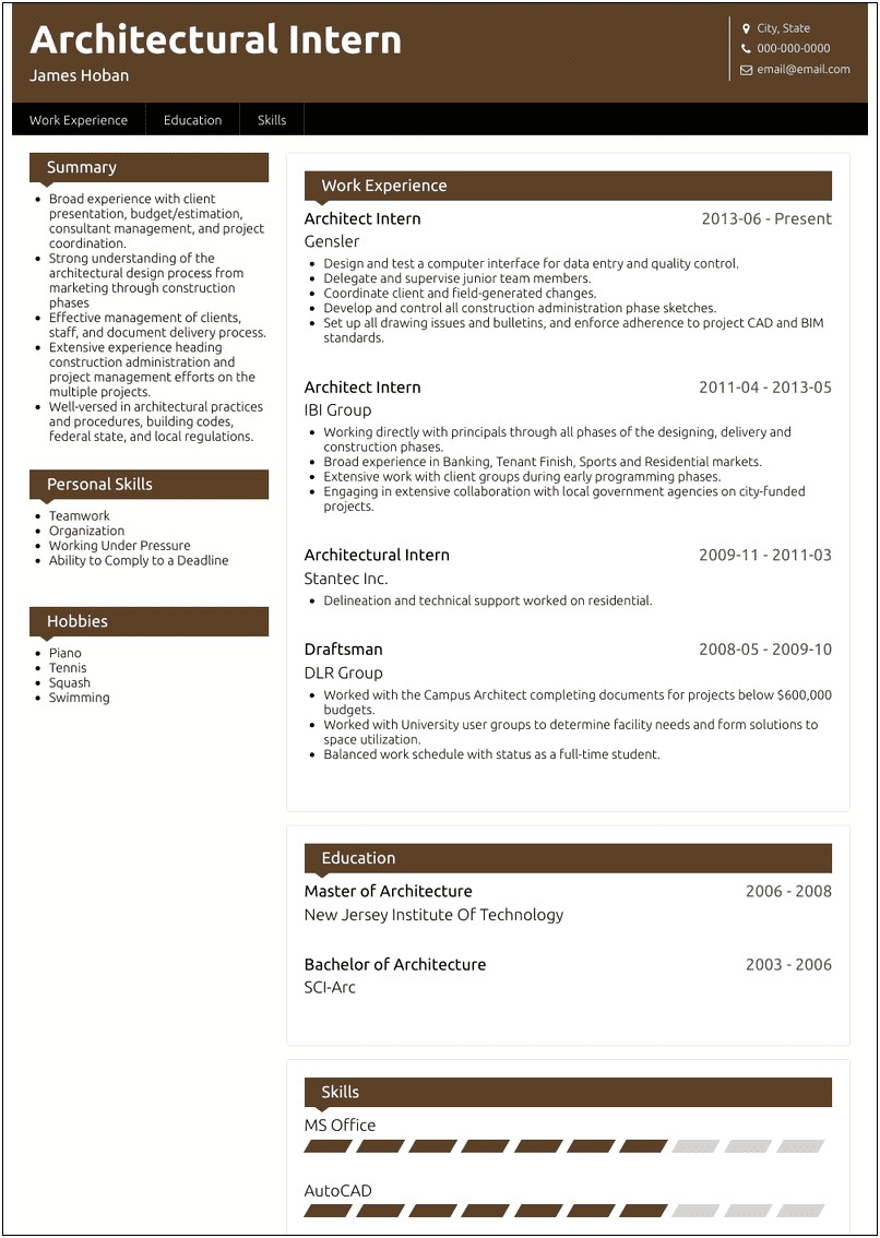 Best Fonts For Architecture Resume