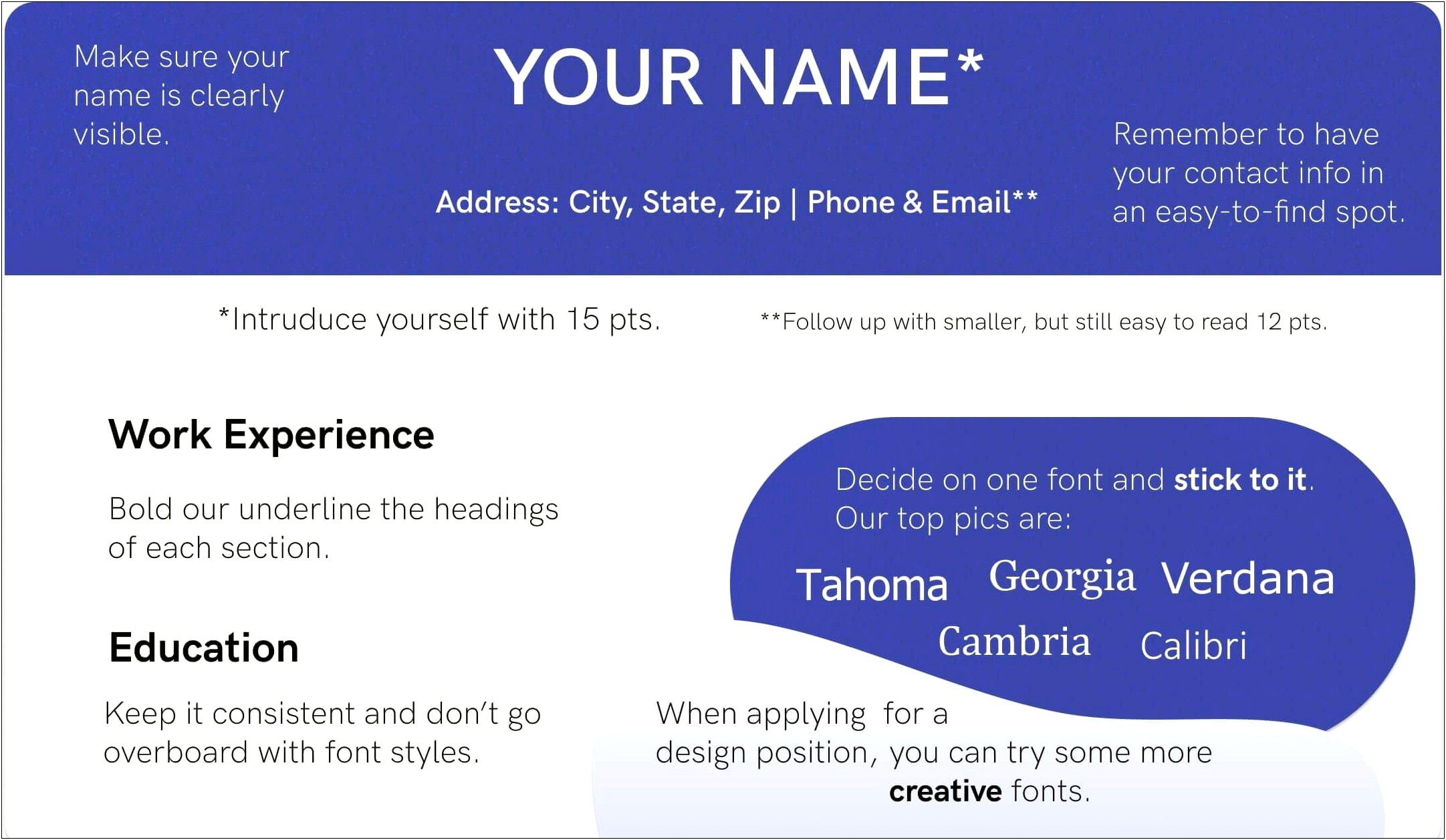 Best Fonts For Business Resume