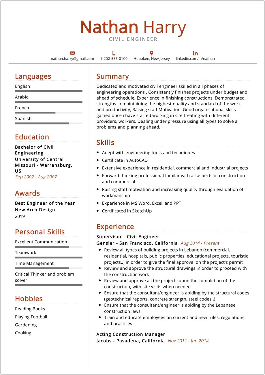 Best Fonts To Use For Engineering Resume
