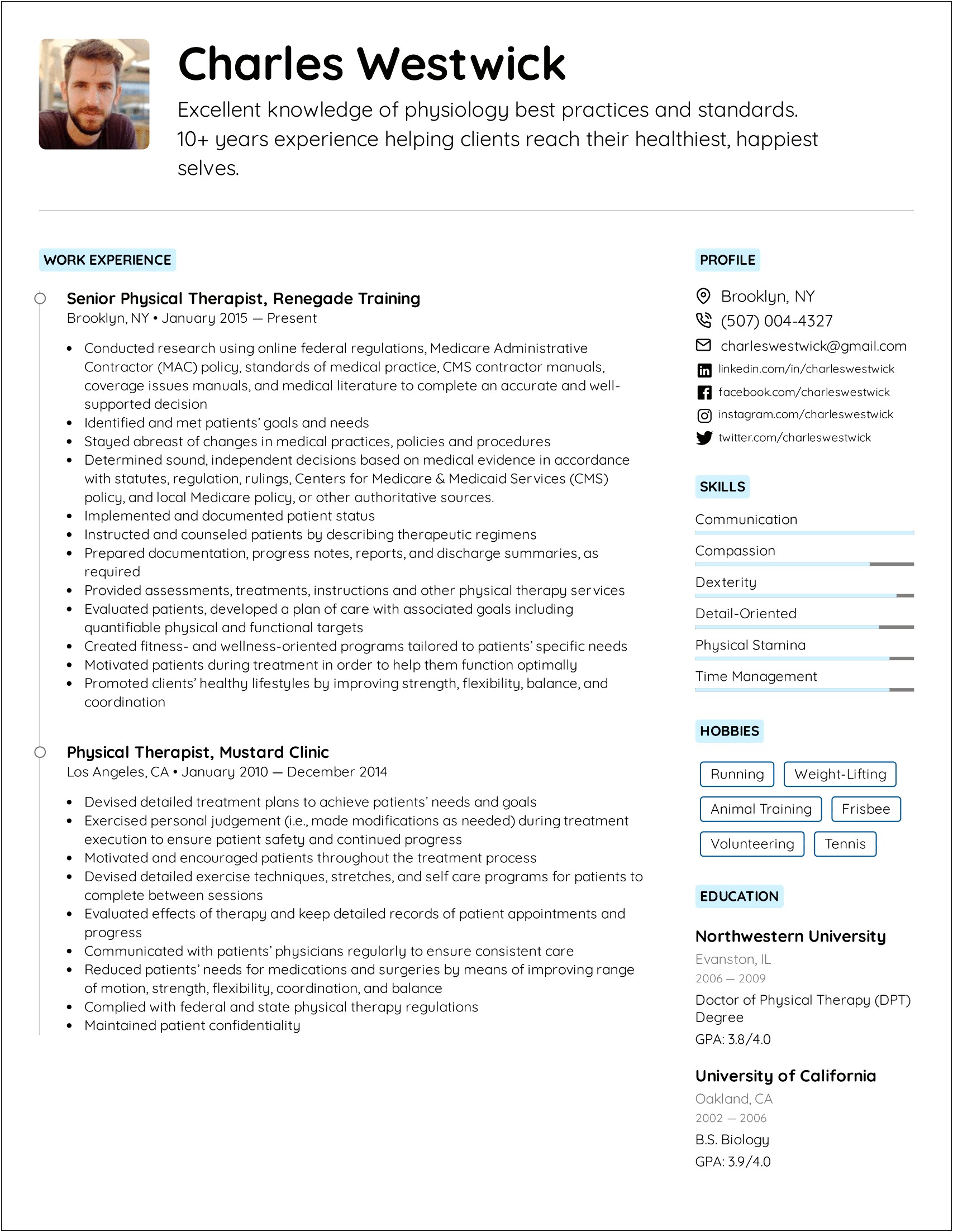 Best Format For Therapist Resume