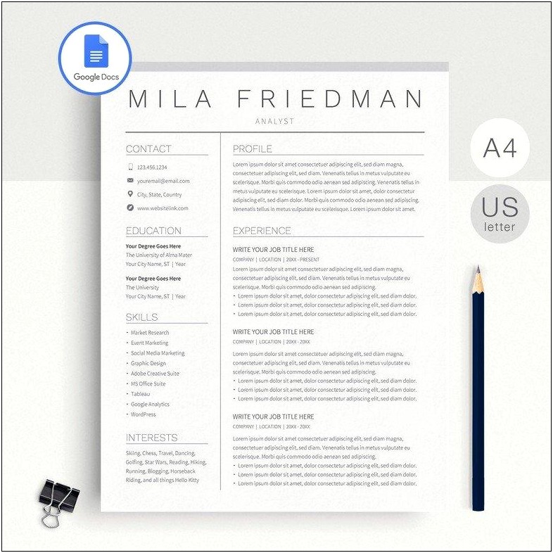 Best Free Doc Resume Template
