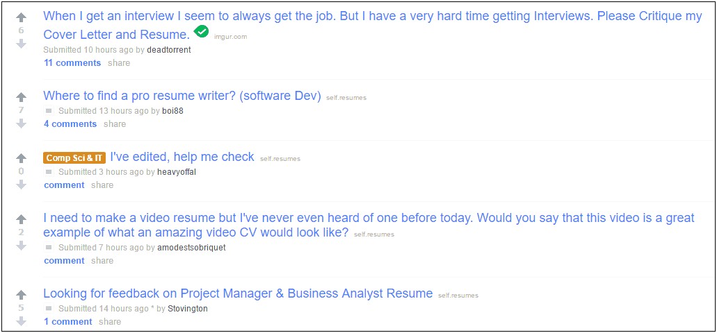 Best Free Resume Sites Site Reddit.com