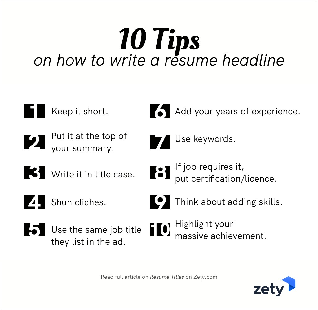 Best Headlines For A Student Resume