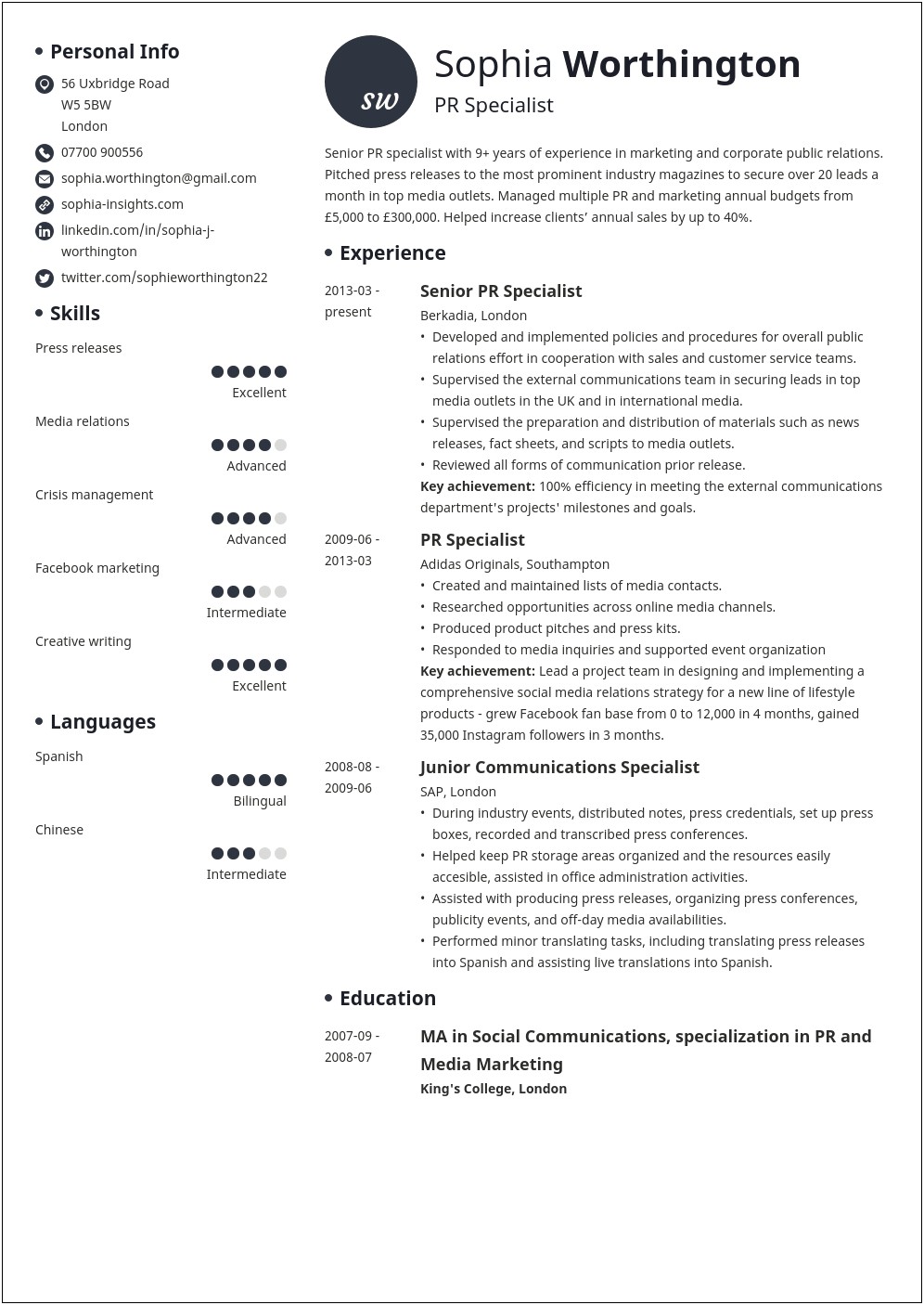 Best Layouts For A Resume