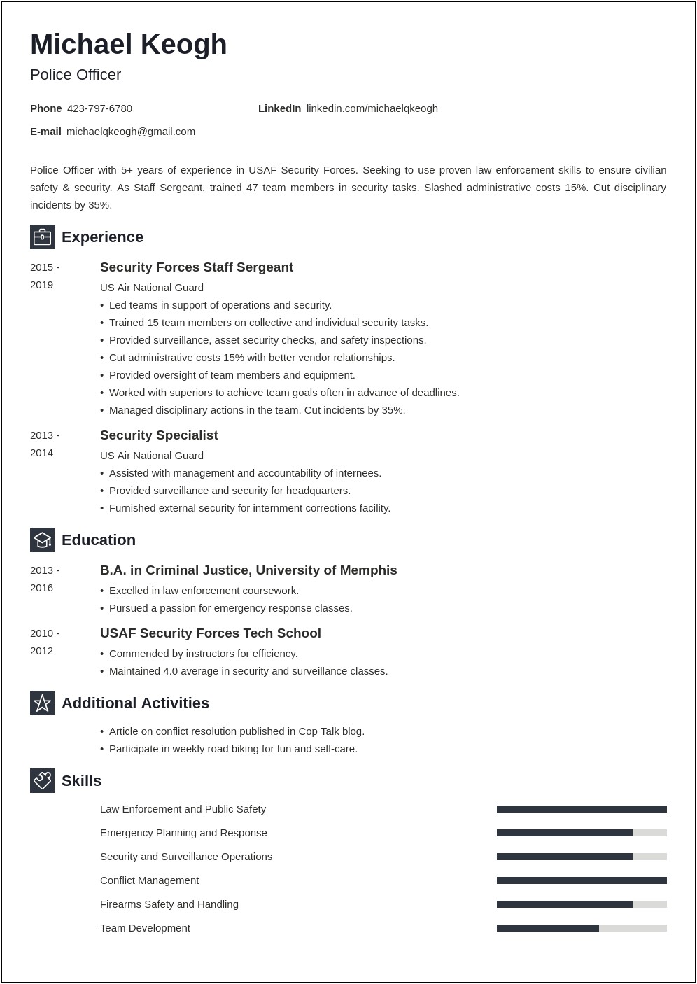 Best Military To Civilian Resume Examples 2019