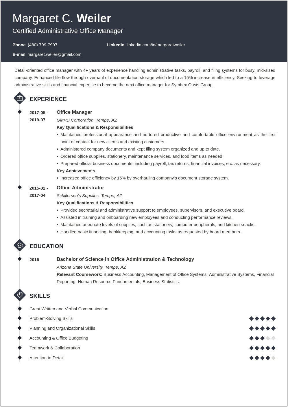Best Office Manager Resume Template