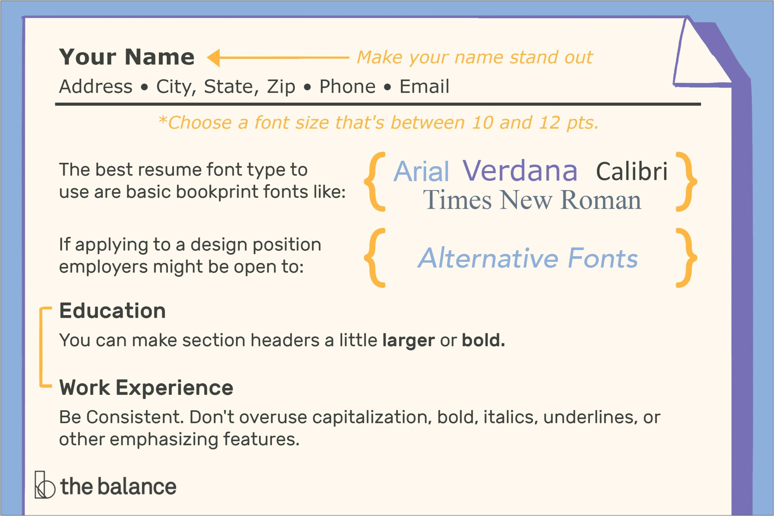 Best Official Fonts For Resumes