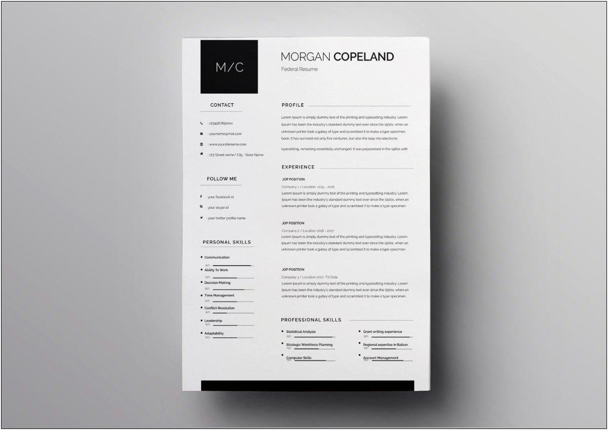 Best One Page Resume Free Download