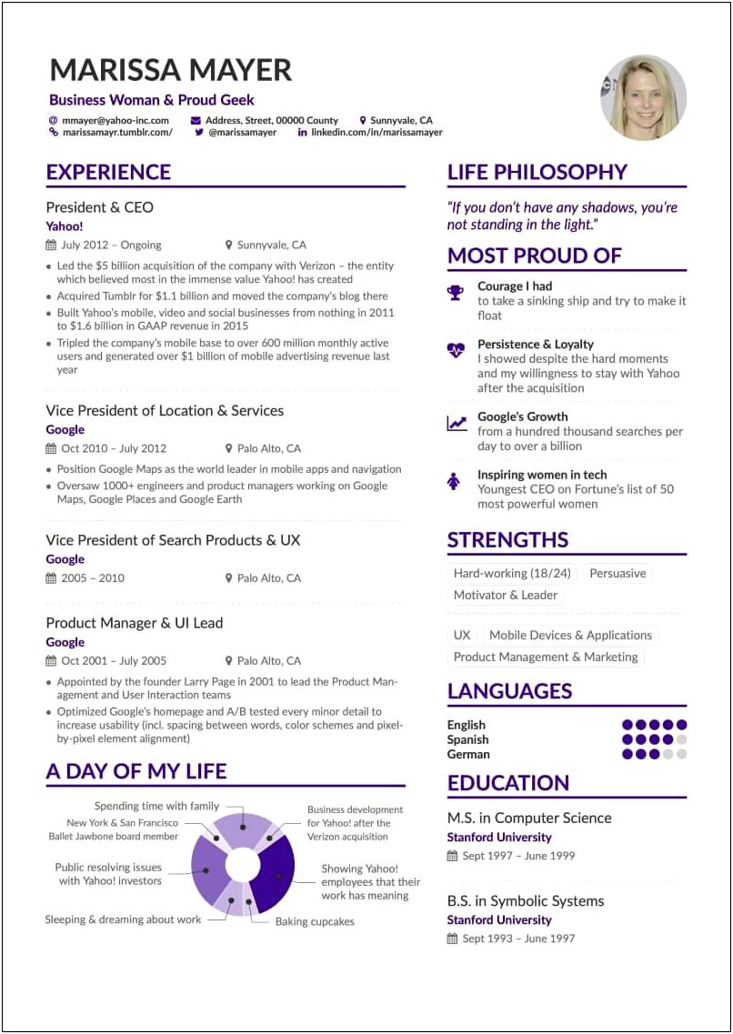 Best One Page Resume Template Free