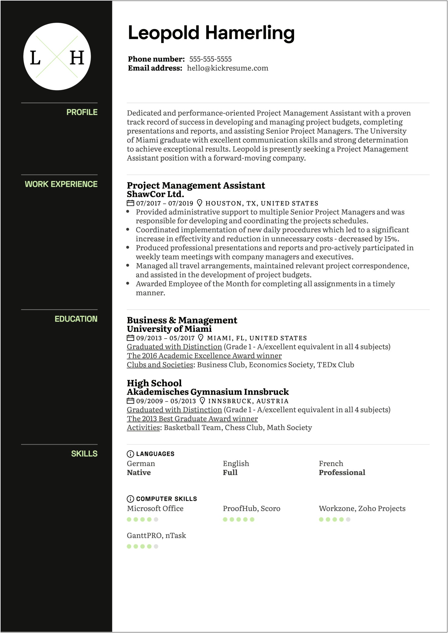 Best Project Manager Resume Format
