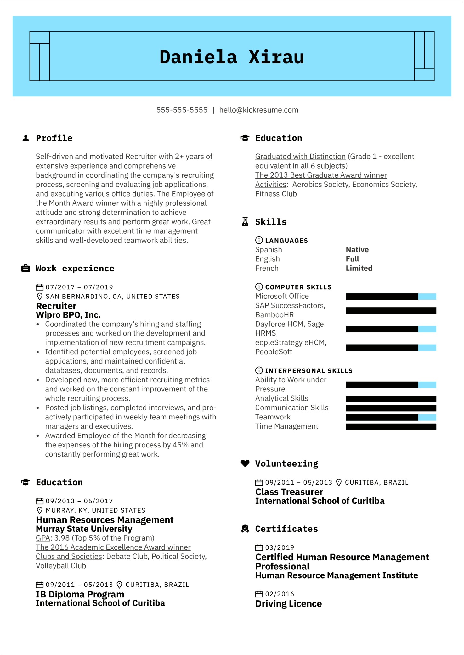 Best Resume Example Hiring Manager