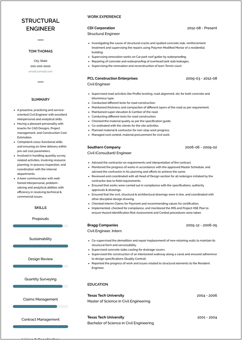 Best Resume Examples For Engineers