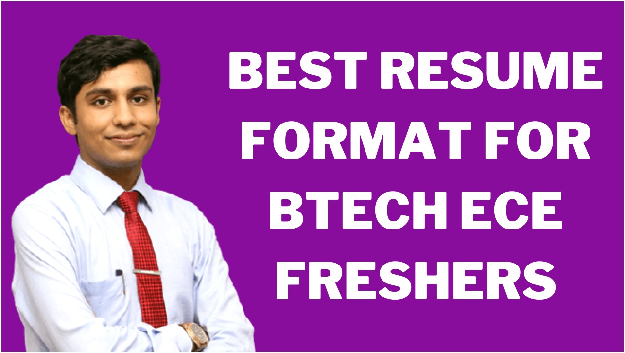 Best Resume For Btech Freshers