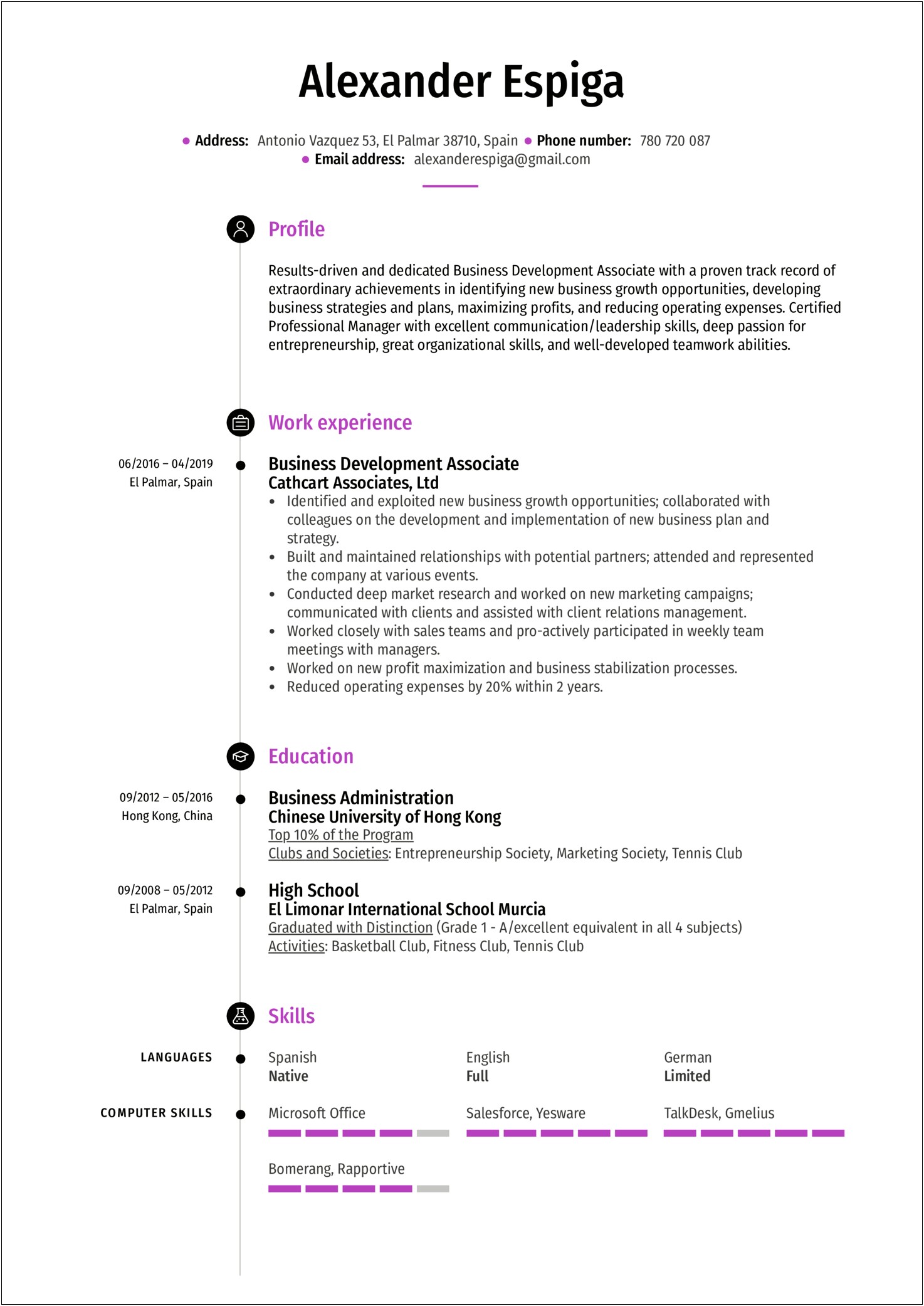 Best Resume For Business Development Associate Government Contracting