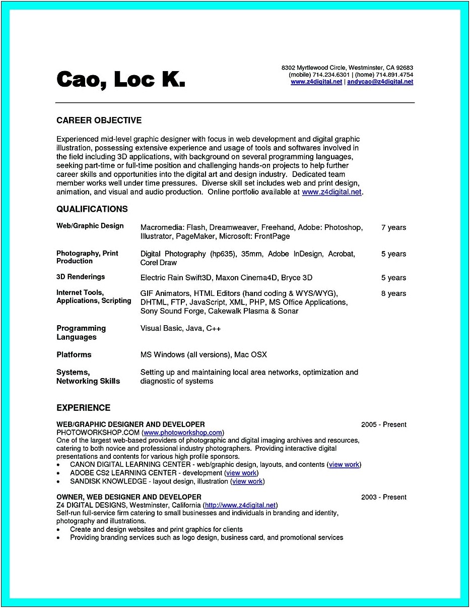 Best Resume For Computer Science