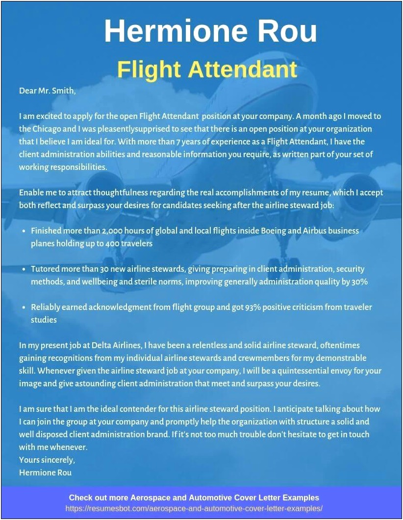 Best Resume For Delta Flight Flight Attendant