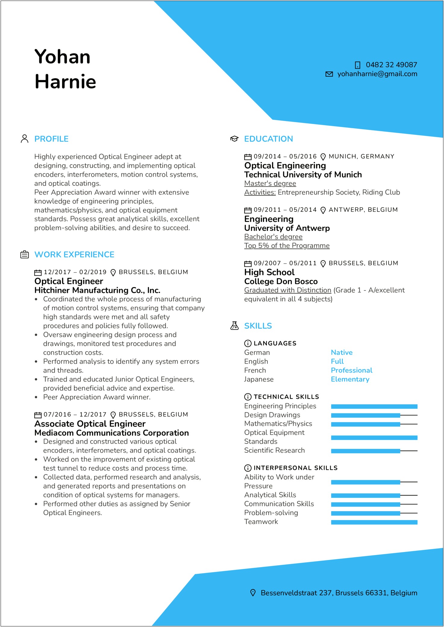 Best Resume For Electronics And Communication Engineer