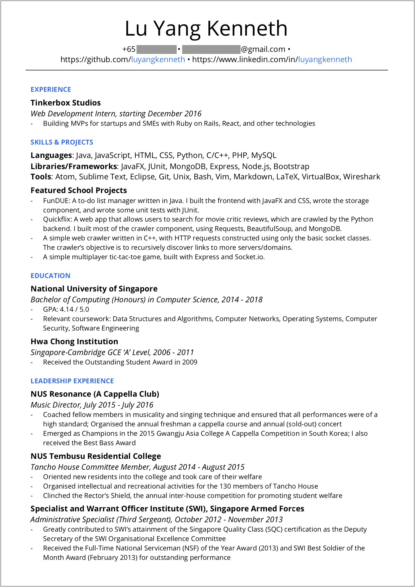 Best Resume For Engineering Students