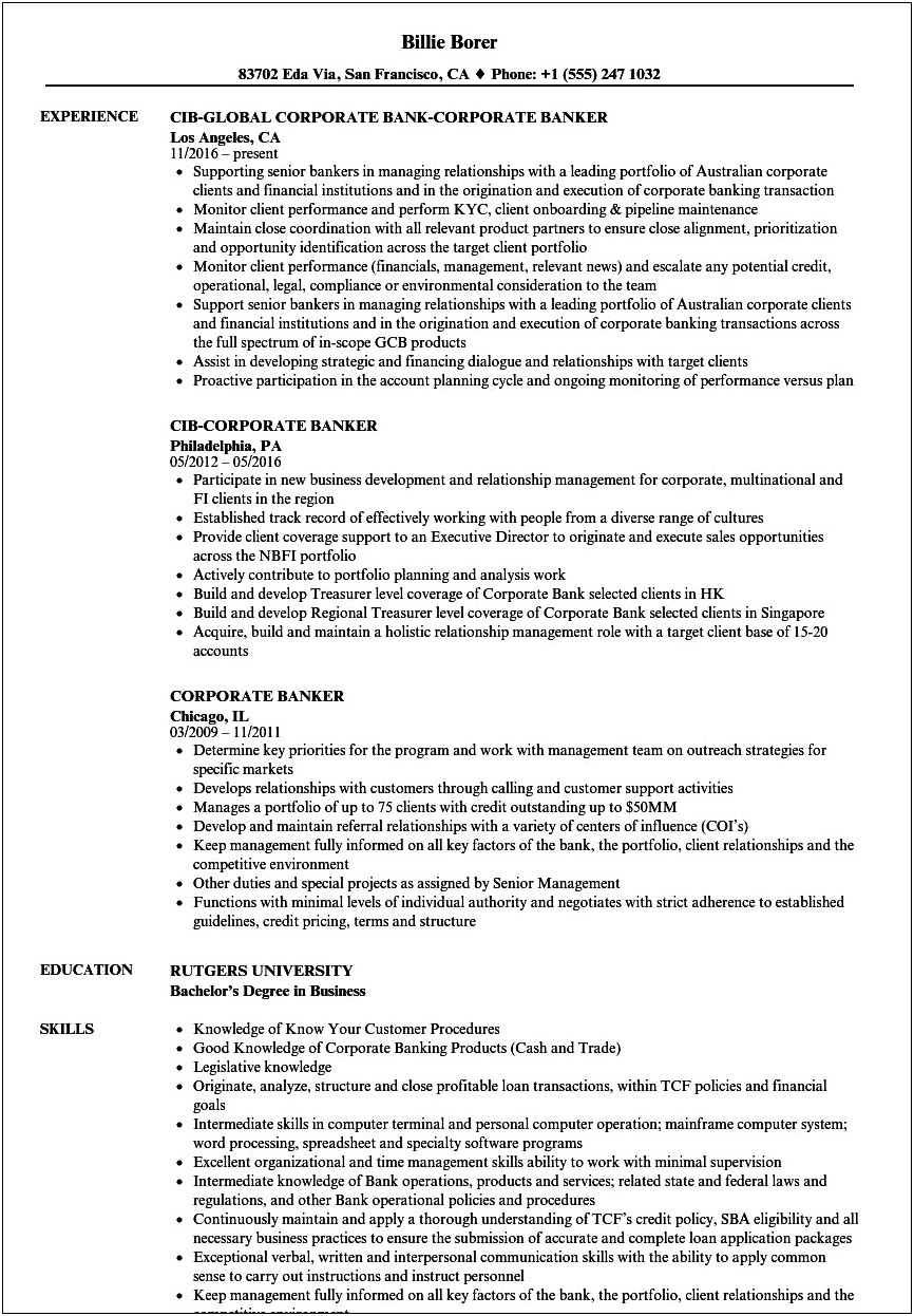 Best Resume For Mnc Company