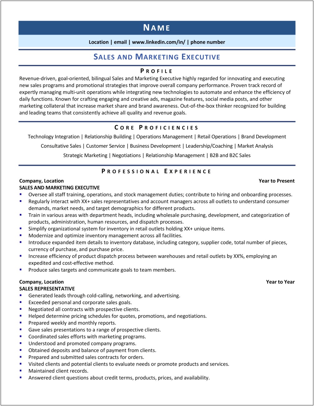 Best Resume For Sales And Marketing