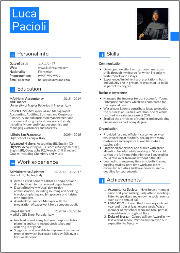 Best Resume Format For Accountant