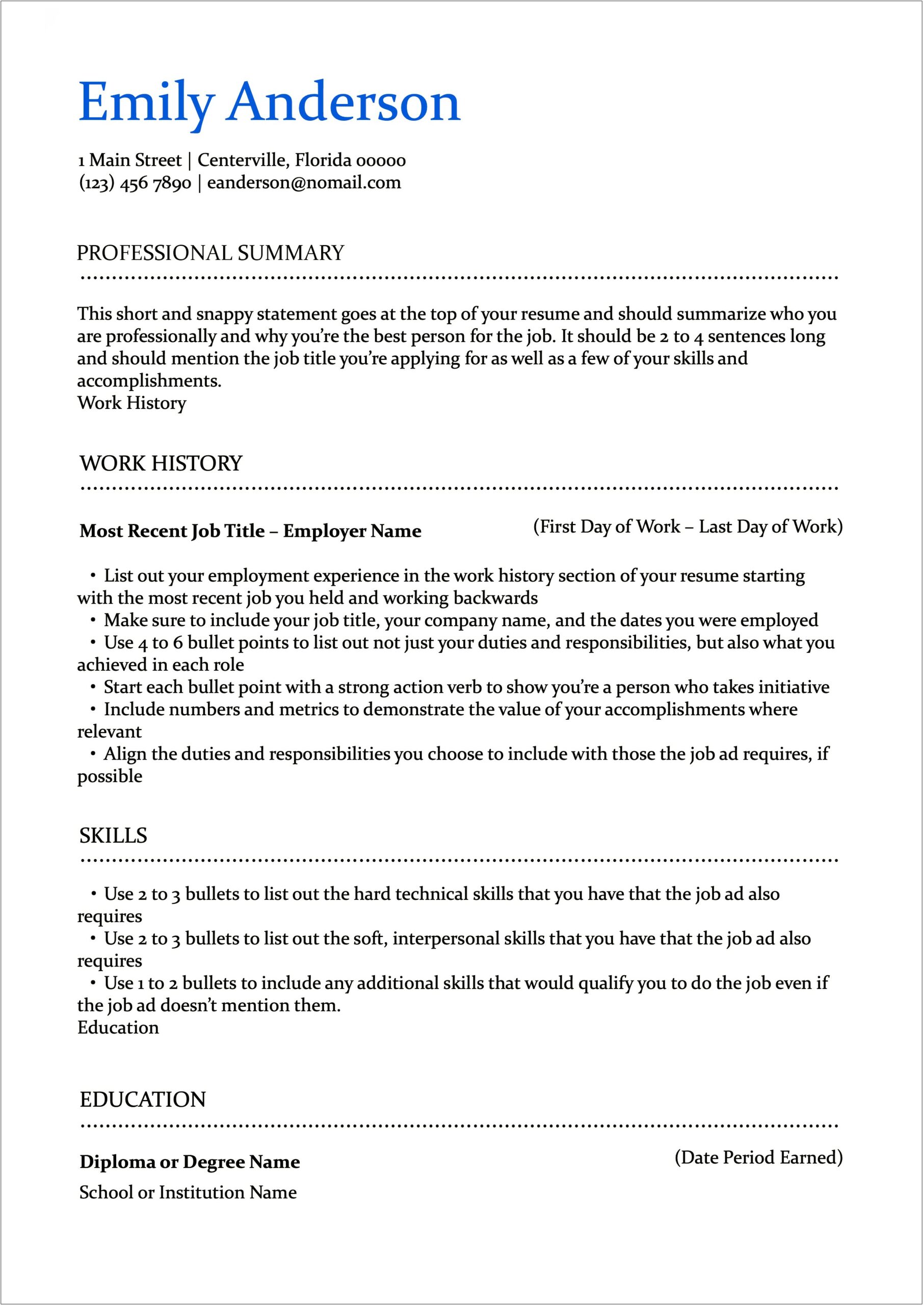Best Resume Format For Analyst