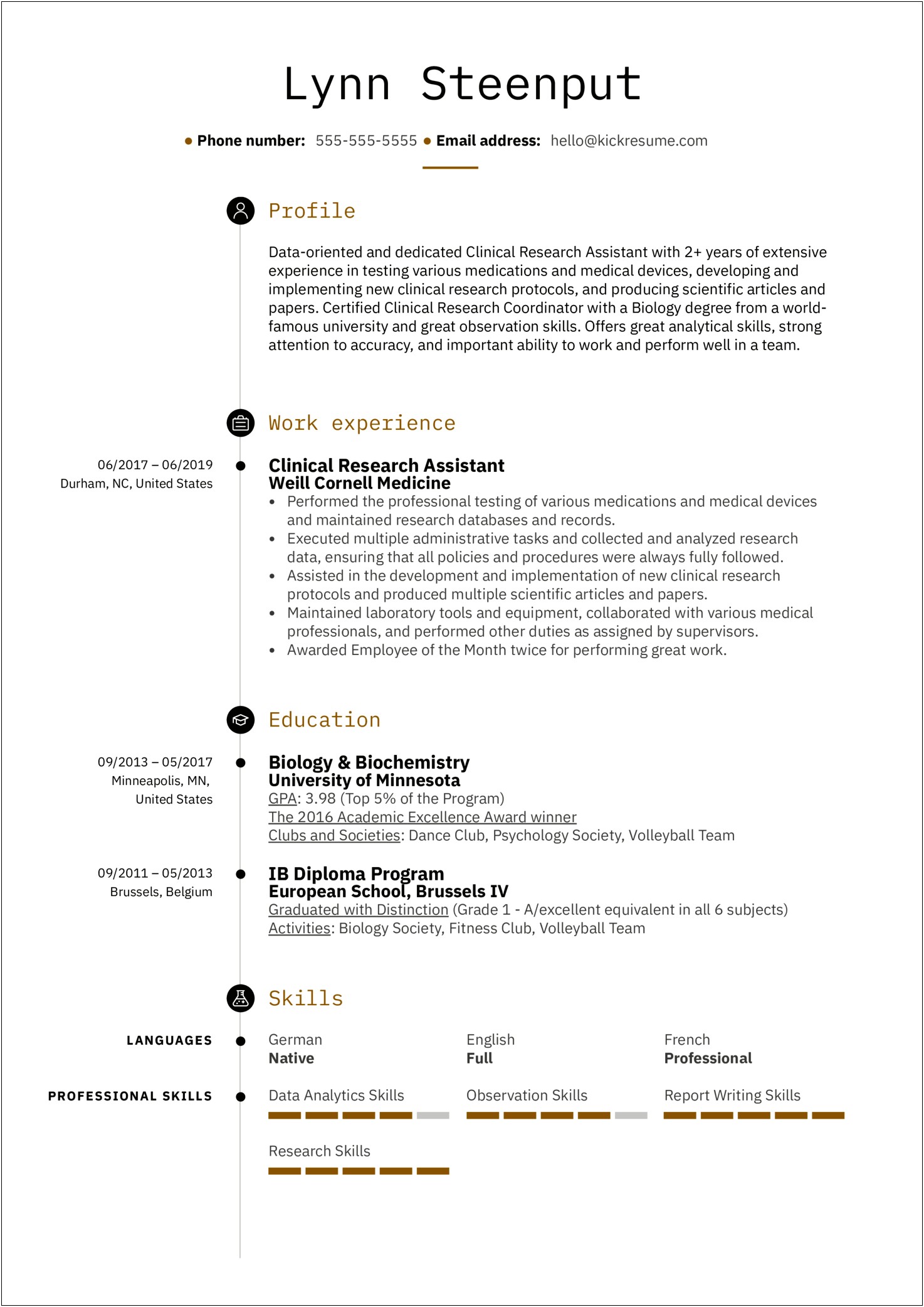 Best Resume Format For Biochemist
