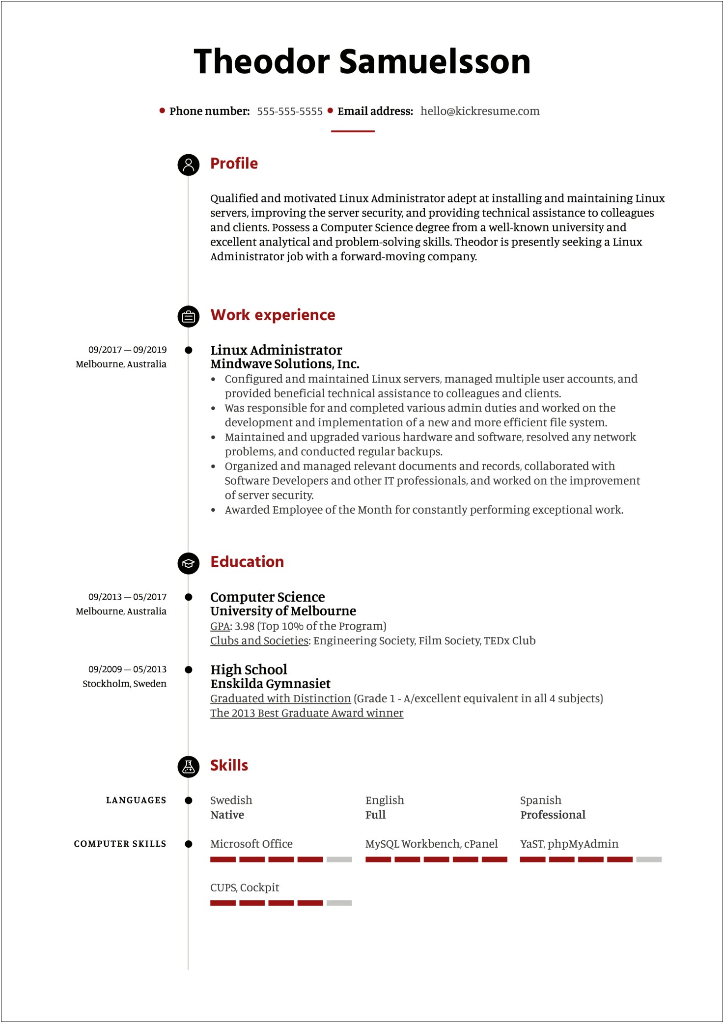 Best Resume Format For Linux System Administrator