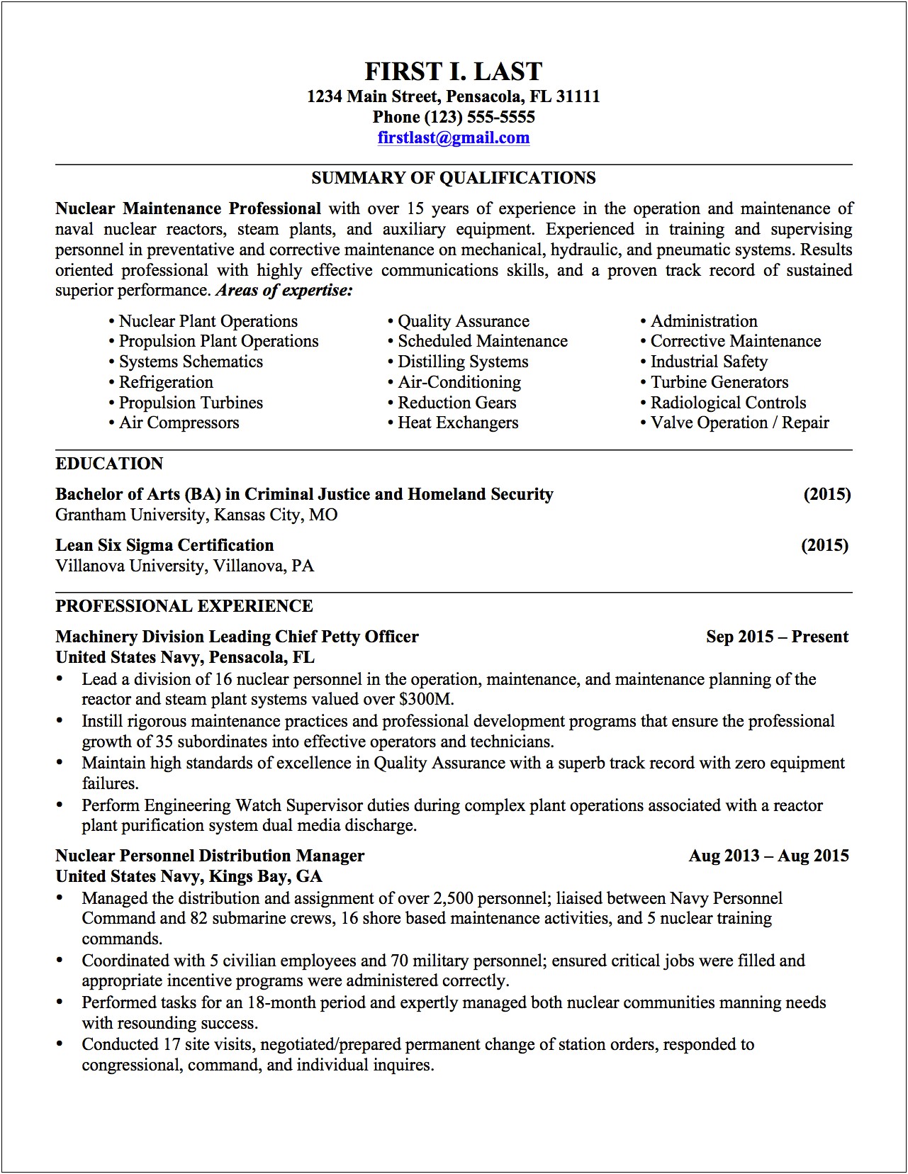 Best Resume Format For Military