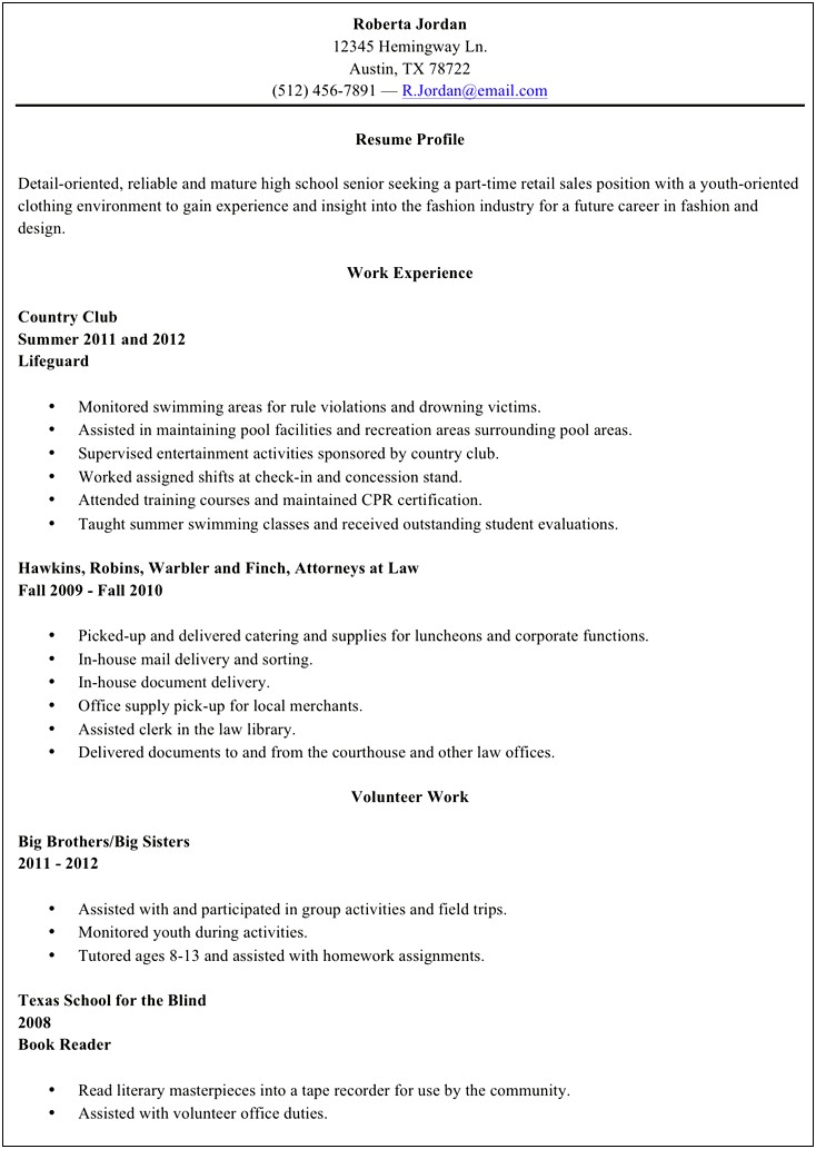 Best Resume Format For No High School Graduate