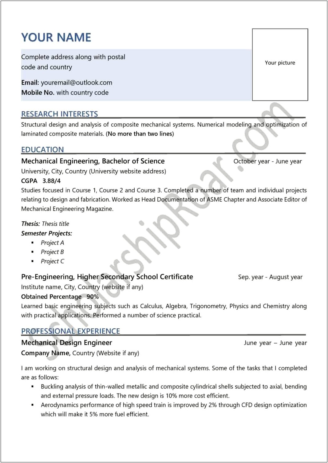 Best Resume Format For University Application