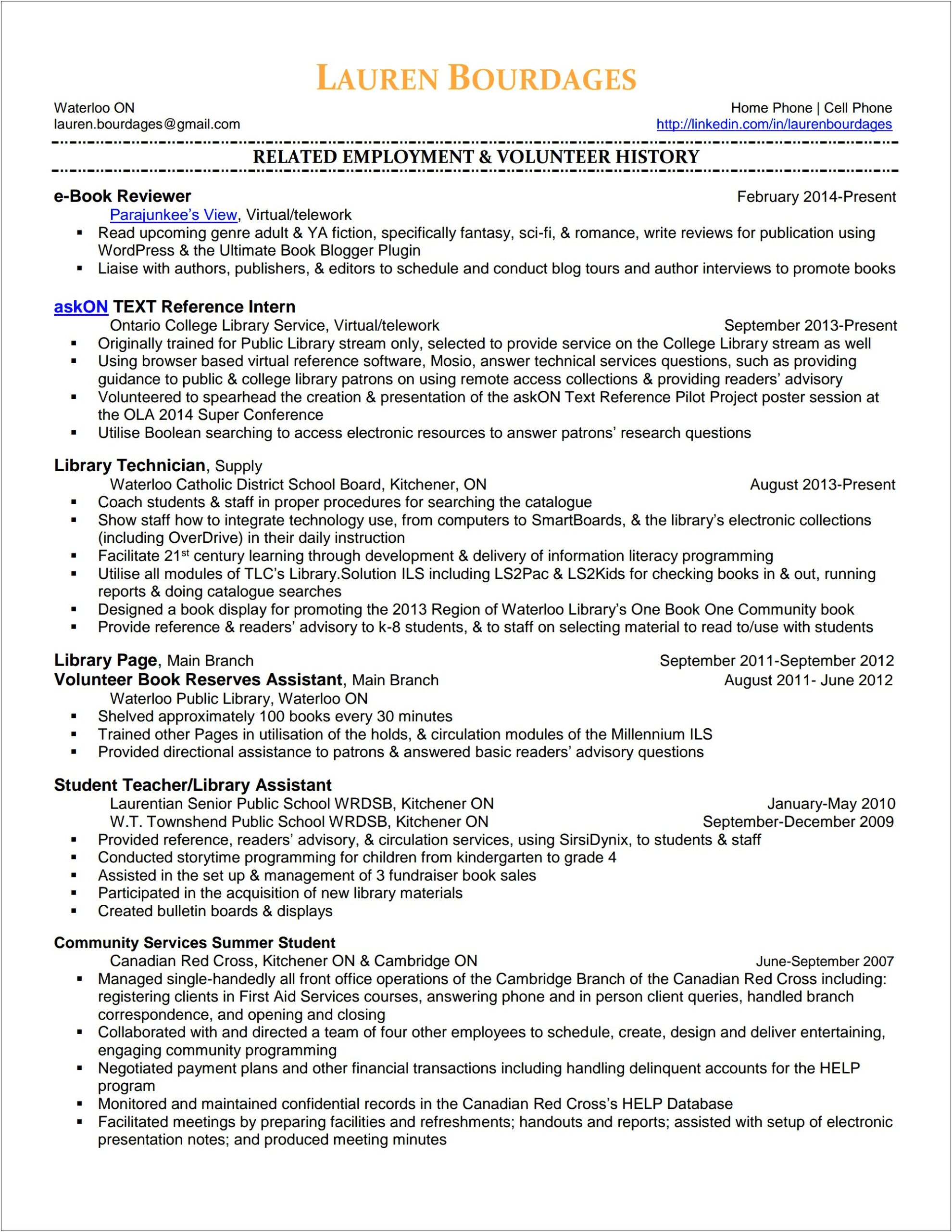 Best Resume Layout For Paraprofessional
