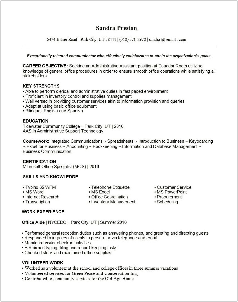 Best Resume Layout For Someone With No Experience
