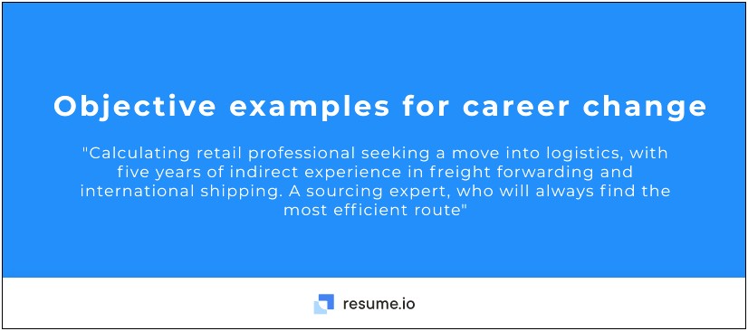 Best Resume Objective For Seeking New Career