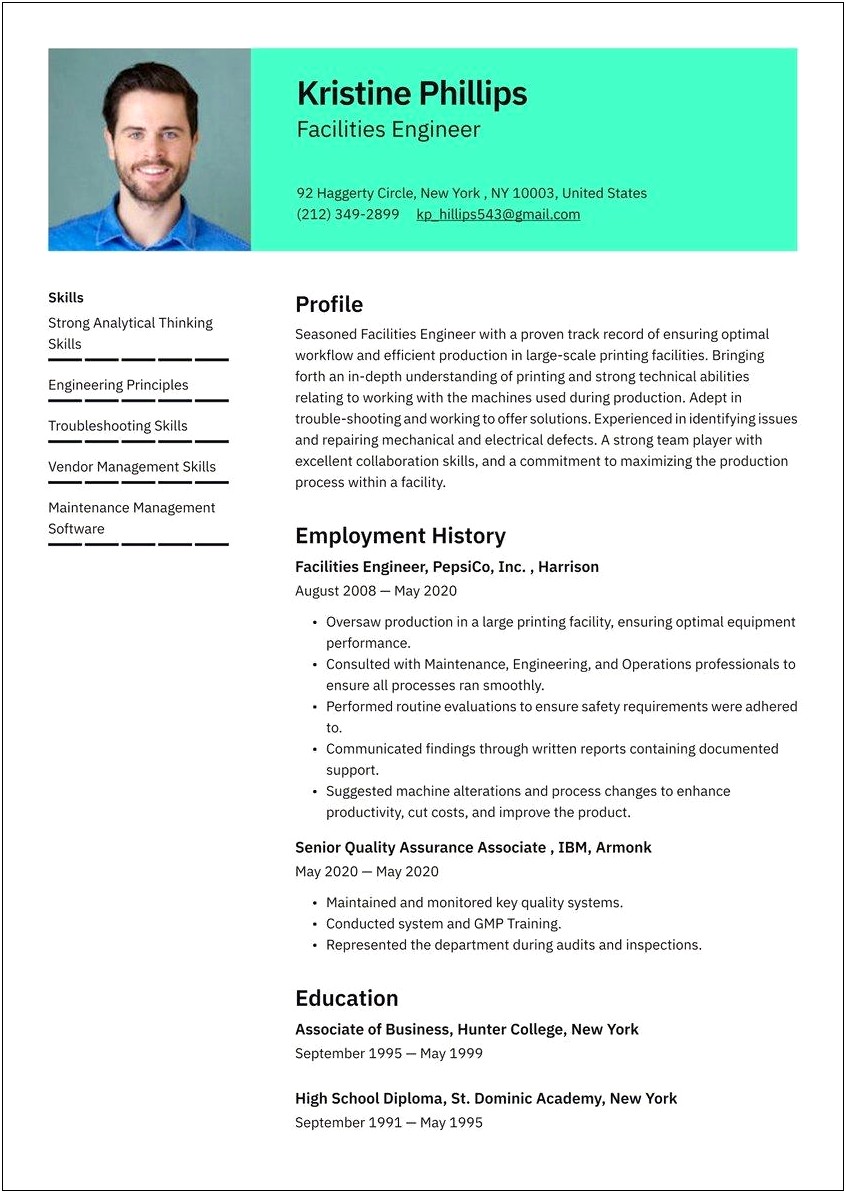 Best Resume Of A Engineer