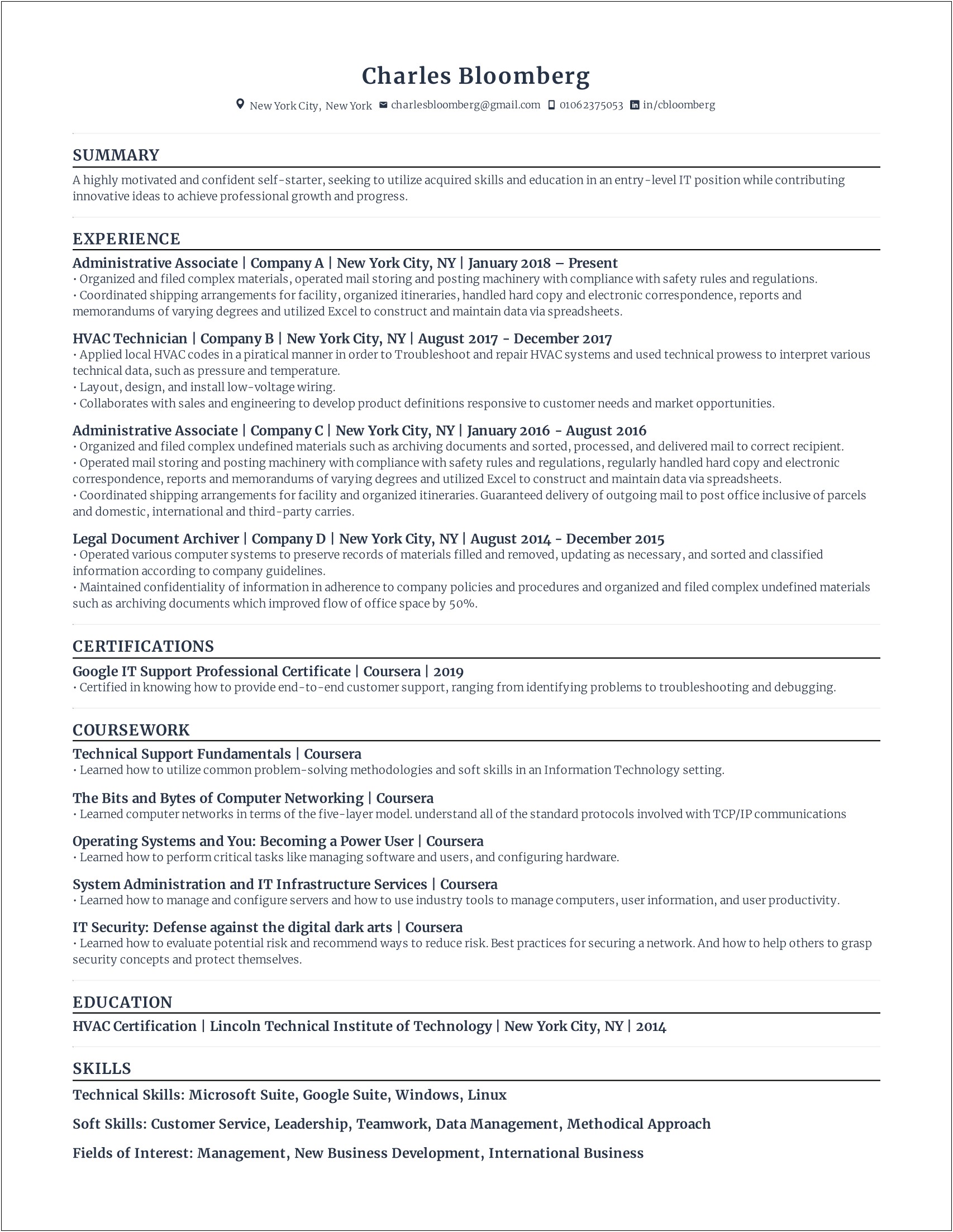 Best Resume Template For Applicant Tracking Systems