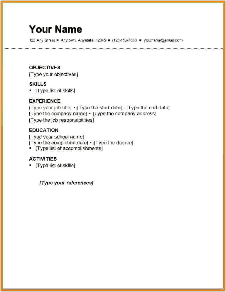 Best Resume Template For First Job