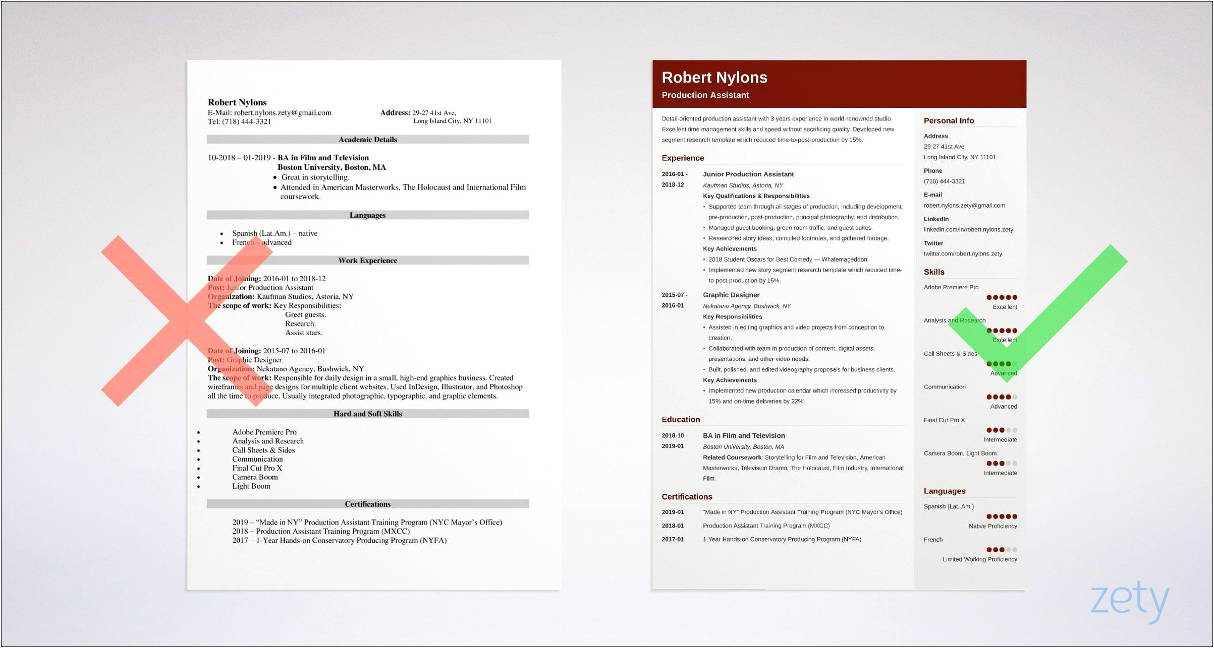 Best Resume Template For Producer