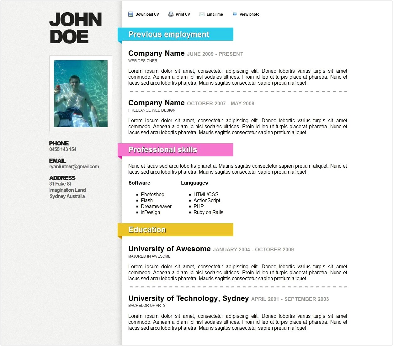 Best Resume Templates 2015 Free Download