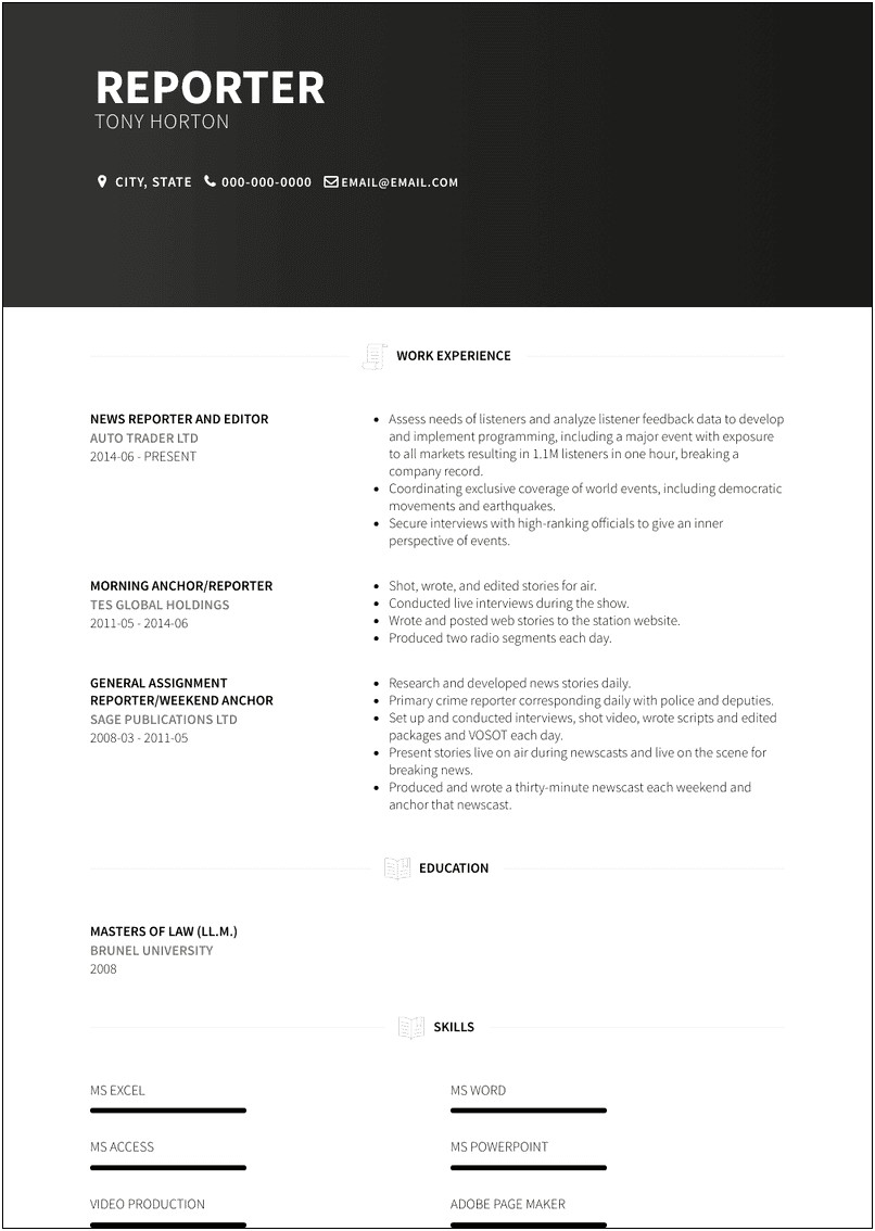 Best Resume Templates For Journalists