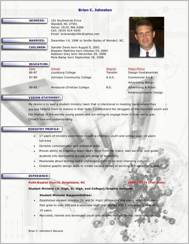 Best Resume Templates For Ministry