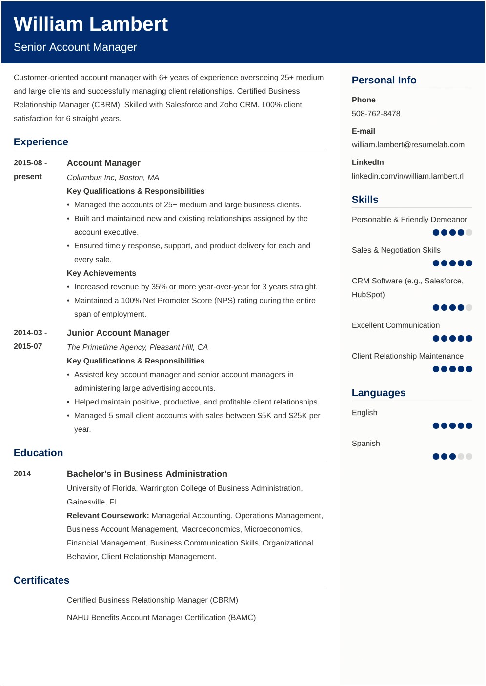 Best Resume Templates With Skilss