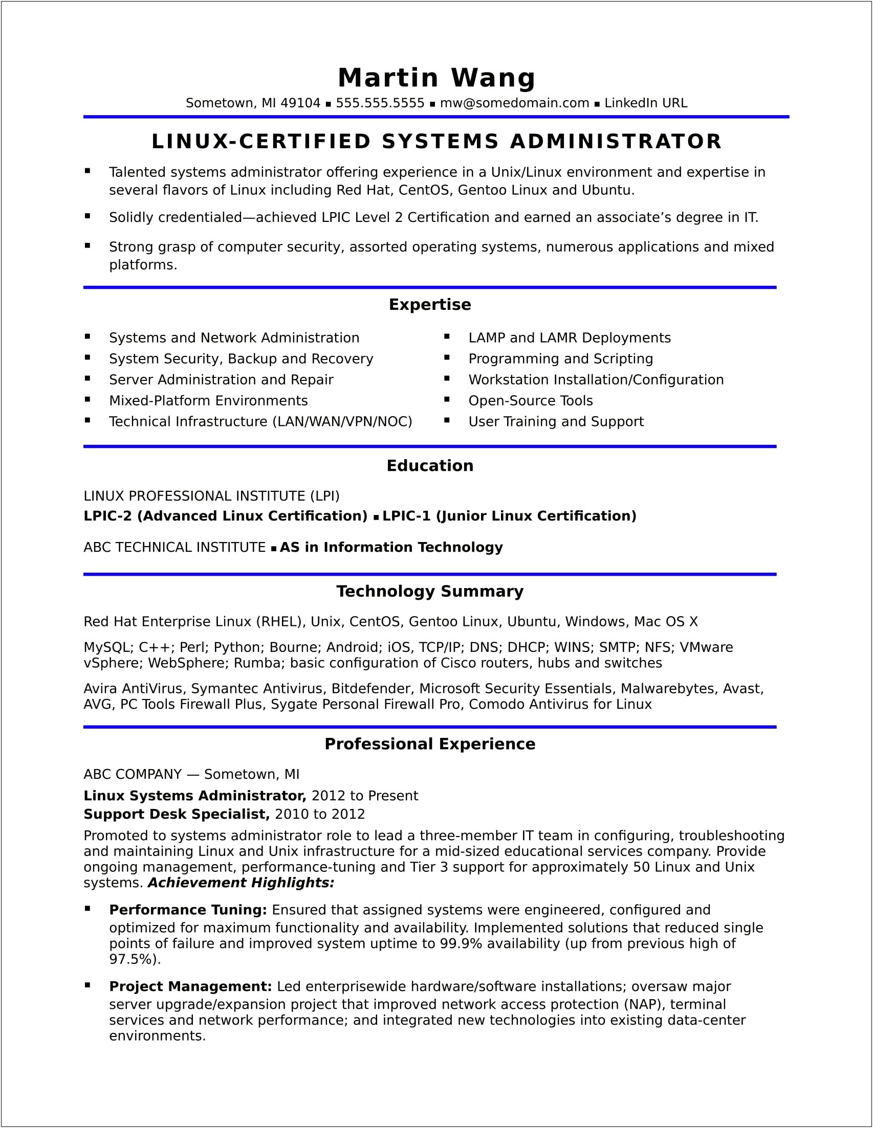Best Resumes For Education Administrators