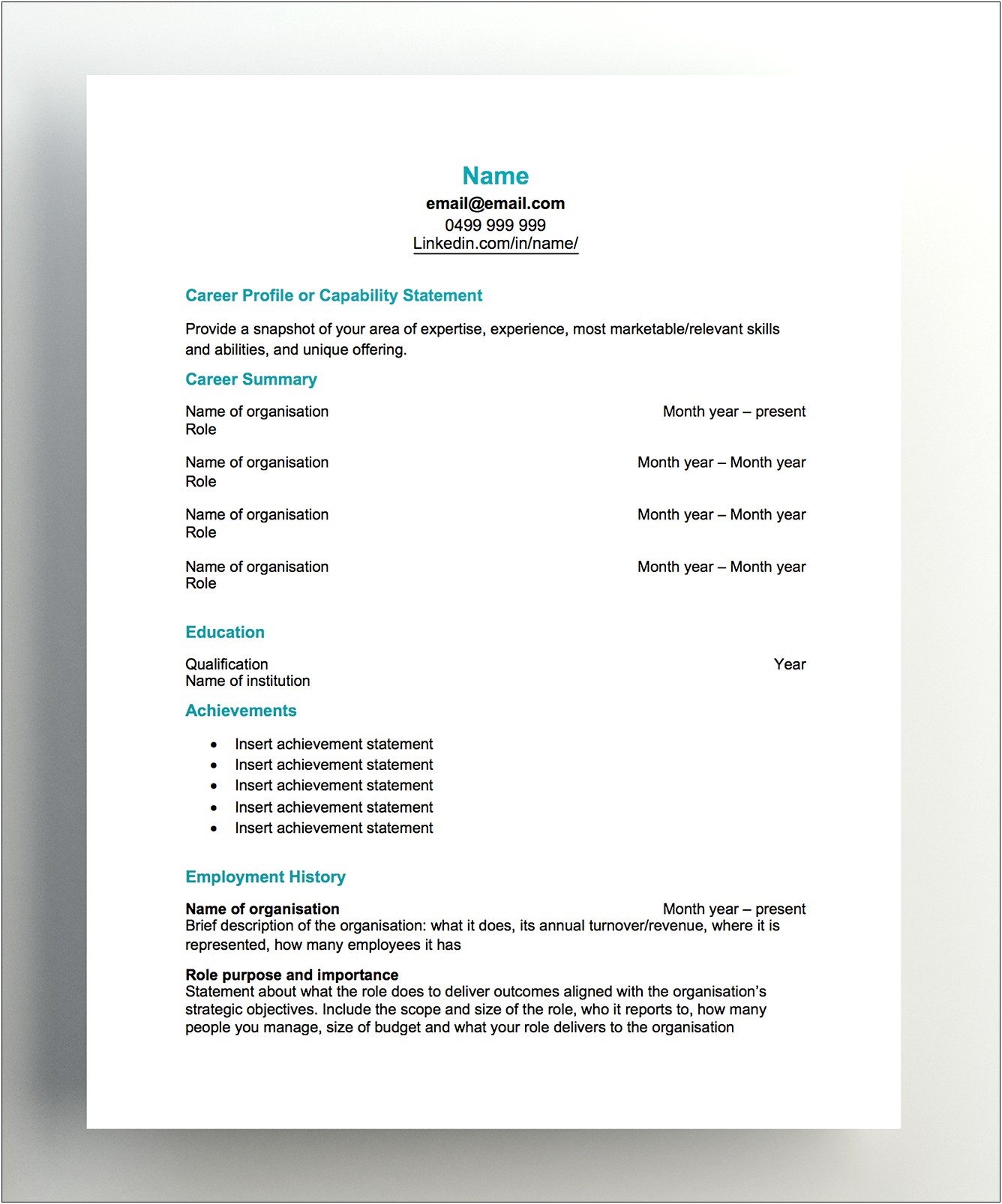 Best Resumes Free Templates For Older Workers