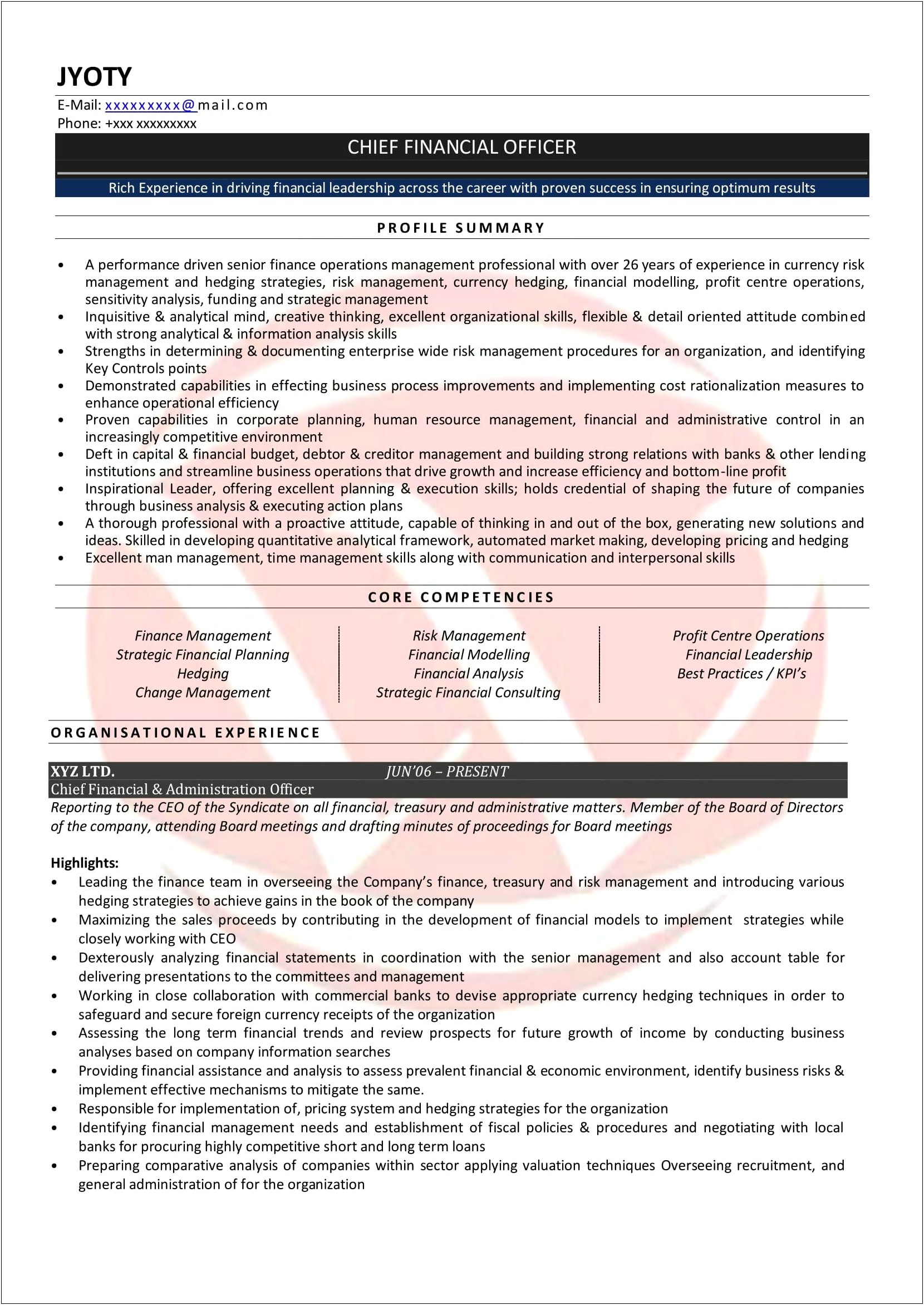 Best Sample Resume Format For Accountant